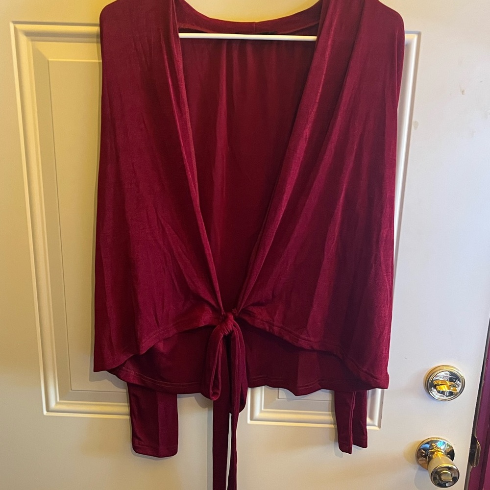 Women's Burgundy Cardigan